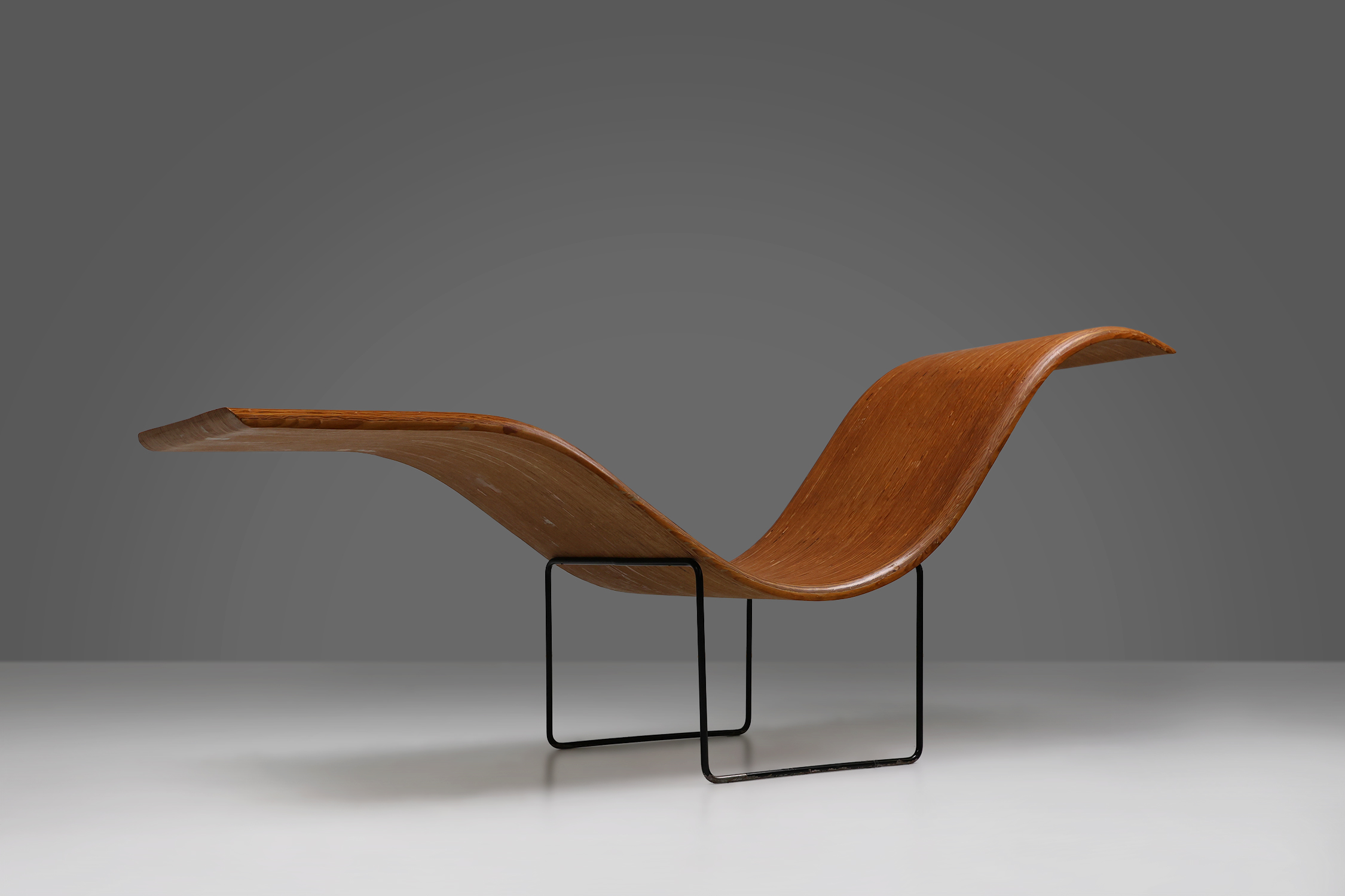 Mid-century stack-laminated lounge chair by Tiller Lesser, Germany 1990thumbnail